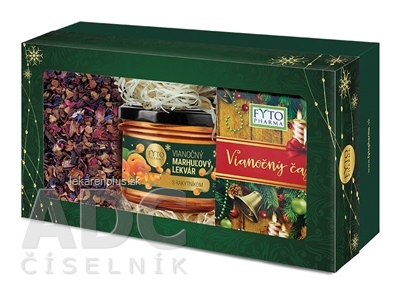 FYTO Darčeková kazeta Vianoce Vianočný čaj: sypaný 100 g + porciovaný 20x2 g (40 g) + lekvár 220 g, 1x1 set