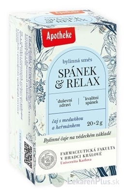 APOTHEKE FARMA SPÁNOK A RELAX bylinná zmes, čaj v nálevových vreckách 20x2 g (40 g)
