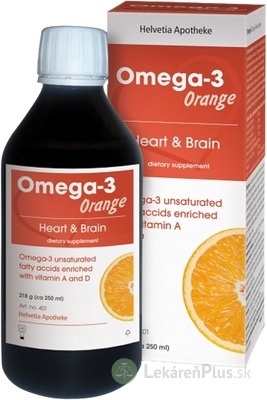 Helvetia Apotheke Omega-3  Orange rybí olej s vitamínmi A+D 1x250 ml