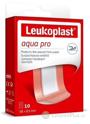 LEUKOPLAST AQUA PRO náplasť na rany, vodeodolná, 38x63 mm (inov.2020/2021) 1x10 ks