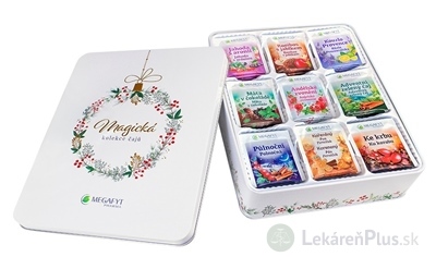 MEGAFYT MAGICKÁ Kolekcia čajov plechová krabica (9 druhov po 8 vrecúšok, 72 ks) 1x144 g