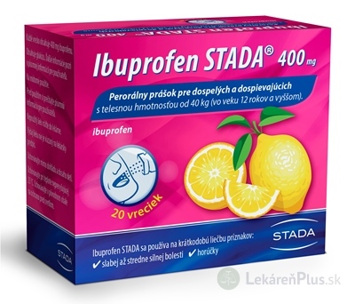 Ibuprofen STADA 400 mg perorálny prášok plv por (vre.papier/PE/Al/PE) 1x20 ks