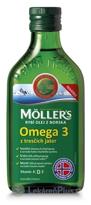 MOLLER´S Omega 3 RYBÍ OLEJ Natur z pečene tresiek 1x250 ml