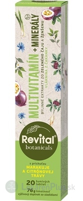 Revital Botanicals MULTIVITAMÍN + MINERÁLY tbl eff s bylinnými extraktmi, s príchuťou rakytníka marakuje a citrónovej trávy 1x20 ks
