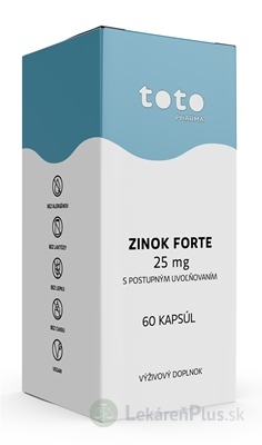 TOTO ZINOK FORTE 25 mg cps s postupným uvoľňovaným 1x60 ks