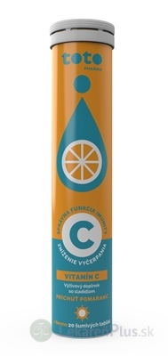 TOTO VITAMÍN C 1000 mg šumivé tablety, príchuť pomaranč 1x20 ks