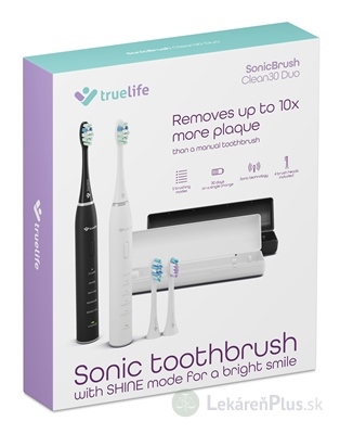 TrueLife SonicBrush Clean30 Duo sonické zubné kefky (biela + čierna) 1x1 set