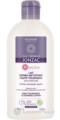 JONZAC Reactive ODLIČOVACIE MLIEKO BIO na intolerantnú pleť 1x200 ml