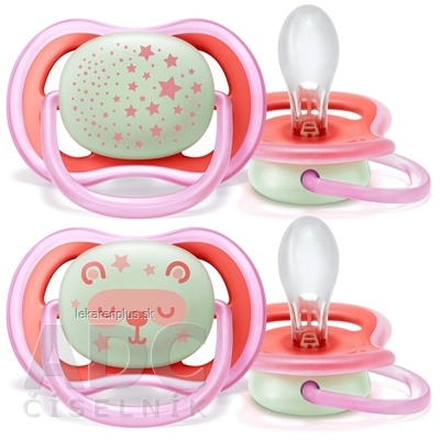 AVENT CUMLÍK 6-18M Ultra air nočný dievča na utišovanie, silikón 1x2 ks