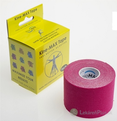 Kine-MAX Super-Pro Cotton Kinesiology Tape ružová tejpovacia páska 5cm x 5m, 1x1 ks