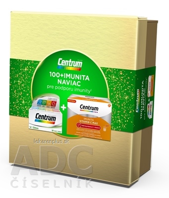 Centrum (Vianočný balíček) od A až po Železo 100 tbl + IMUNITA VITAMIN C MAX 14 ks, 1x1 set