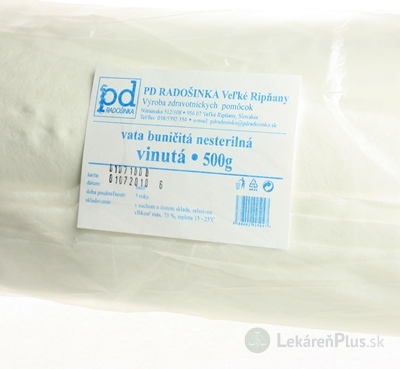 RADOŠINKA VATA vinutá, buničitá nesterilná, rolka 1x500 g
