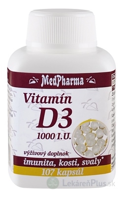 MedPharma Vitamín D3 1000 I.U. cps 1x107 ks