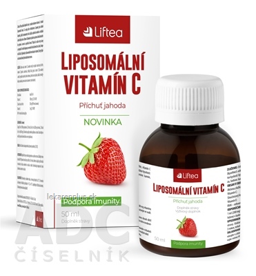 Liftea LIPOZOMÁLNY VITAMÍN C tekutý, príchuť jahoda 50 ml + odmerka, 1x1 set