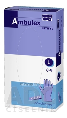 Ambulex rukavice NITRYL veľ. L, fialové, nesterilné, nepudrované, 1x100 ks