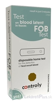 Controly Test OKULTNÉ KRVÁCANIE, FOB test súprava na samodiagnostický test zo vzorky stolice 1x1 ks