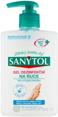 SANYTOL GÉL DEZINFEKCNÝ na ruky pre citlivú pokožku 1x250 ml