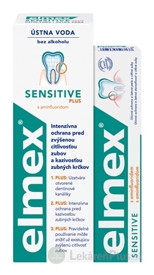 ELMEX SENSITIVE SADA ÚSTNEJ HYGIENY (1+1) zubná pasta 75 ml + ústna voda 400 ml,1x1 set