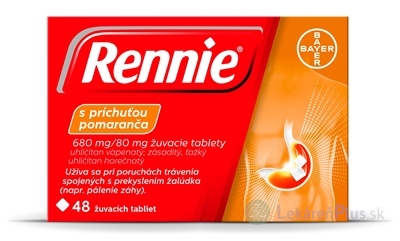 Rennie s príchuťou pomaranča 680 mg/80 mg tbl mnd (blis.PVC/Al) 1x48 ks