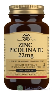 Solgar Pikolinát zinku 22 mg tbl 1x100 ks