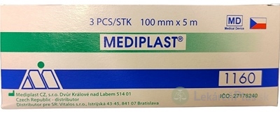 MEDIPLAST Textilná náplasť 1160 10 cm x 5 m, cievka, 1x3 ks