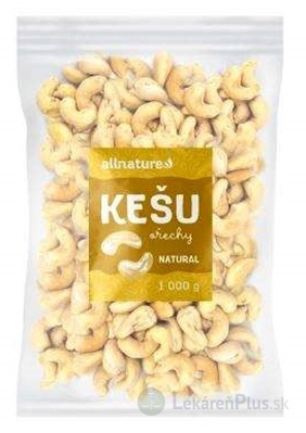 Allnature KEŠU orechy NATURAL jadrá 1x1000 g
