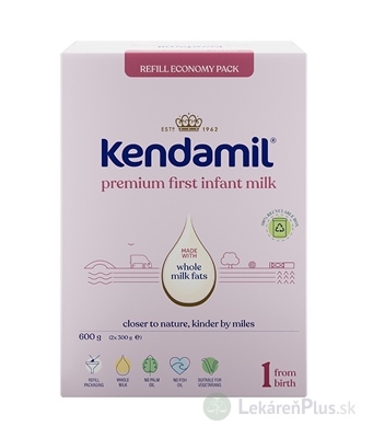 KENDAMIL Premium 1 počiatočná mliečna dojčenská výživa (od narodenia) 1x600 g