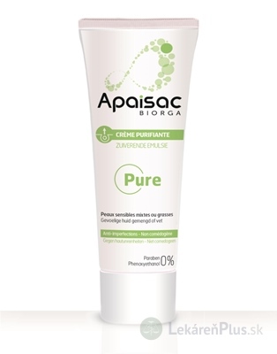 Apaisac BIORGA Čistiaci krém zelená rada (Purifying Cream) 1x40 ml