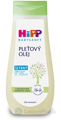 HiPP BABYSANFT Pleťový olej šetrný, s Bio mandľovým olejom (inov.2022) 1x200 ml