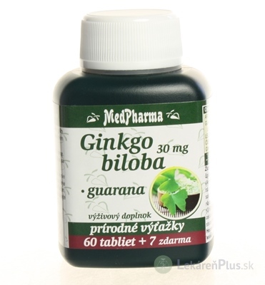 MedPharma GINKGO BILOBA + GUARANA tbl 60+7 zadarmo (67 ks)