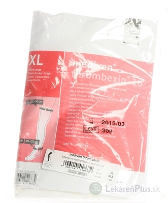 MEDIVEN THROMBEXIN 18 PANČUCHY STEHENNÉ veľkosť XL, biele 1x1 pár