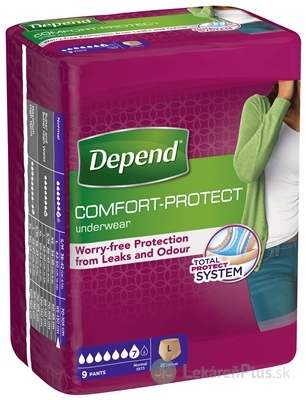 DEPEND NORMAL L pre ženy naťahovacie nohavičky 1x9 ks