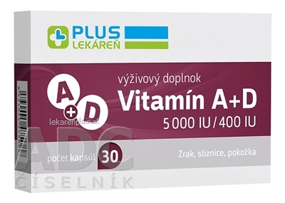 PLUS LEKÁREŇ Vitamín A+D 5000 IU/400 IU cps 1x30 ks