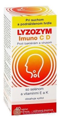 LYZOZYM IMUNO C D SO SELÉNOM A VITAMÍNMI E a K tbl na cmúľanie 1x40 ks