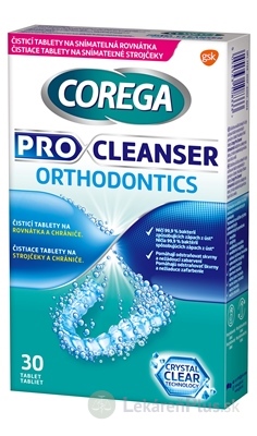 COREGA PRO CLEANSER ORTHODONTICS antibakteriálne čistiace tablety 1x30 ks