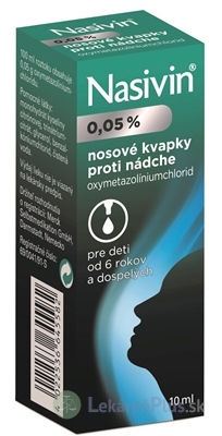 NASIVIN 0,05 % int nas (fľaša sklenená, hnedá s kvapkadlom) 1x10 ml