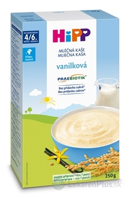 HiPP Mliečna prvá KAŠA PRAEBIOTIK vanilková (od ukonč. 4/6. mesiaca) 1x250 g