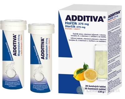 ADDITIVA Horčík 375 mg + B-Komplex + Vitamín C tbl eff 2x10 ks (20 ks)