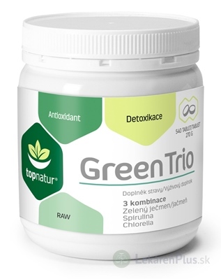 topnatur GREEN TRIO tbl (spirulina, chlorella, zelený jačmeň) 1x540 ks