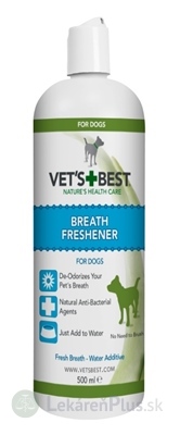 VET´S BEST BREATH FRESHENER osviežovač dychu pre psy, prísada do vody, 1x500 ml