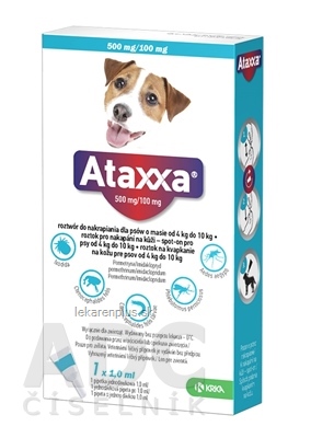 Ataxxa 500 mg/100 mg (psy od 4kg do 10 kg) sol 1x1 ml