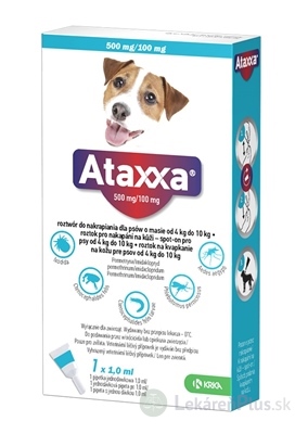 Ataxxa 500 mg/100 mg (psy od 4kg do 10 kg) sol 1x1 ml