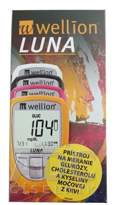 Wellion LUNA Trio s príslušenstvom merací systém na meranie glukózy, cholesterolu a kyseliny močovej, 1x1 set