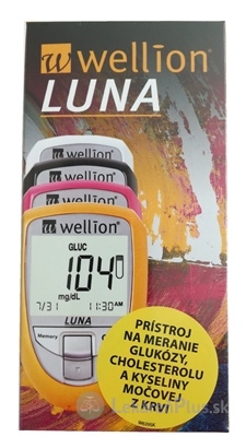 Wellion LUNA Trio s príslušenstvom merací systém na meranie glukózy, cholesterolu a kyseliny močovej, 1x1 set