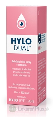 HYLO DUAL zvlhčujúce očné kvapky 1x10 ml