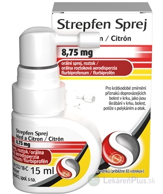 Strepfen Sprej Med a Citrón 8,75 mg aer ors (fľ.HDPE) 1x15 ml