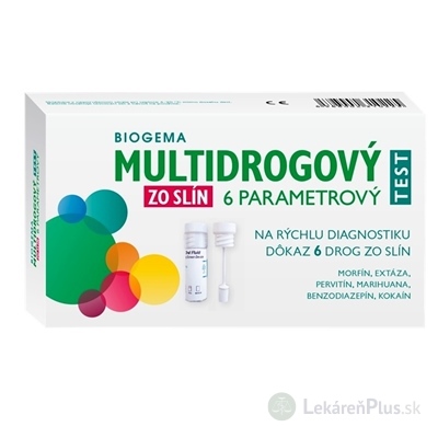 BIOGEMA MULTIDROGOVÝ TEST ZO SLÍN 6 PARAMETROVÝ na rýchlu diagnostiku 6 drog zo slín 1x1 ks