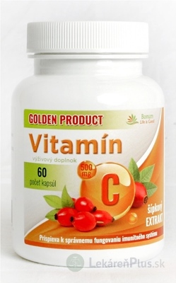 GOLDEN PRODUCT Vitamín C 500 mg + B3 + D3 + šípky cps 1x60 ks