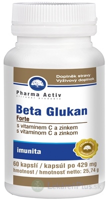 Pharma Activ BETA GLUKÁN Forte cps (s vitamínom C a zinkom) 1x60 ks