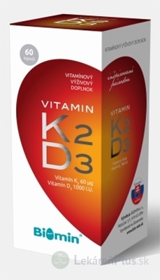 Biomin VITAMIN K2 + D3 1000 I.U. cps 1x60 ks